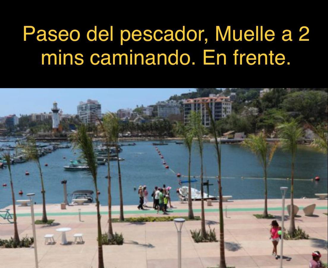 Apartamento Sobre Costera, 1min La Quebrada, 3m playas/yates Acapulco Exterior foto